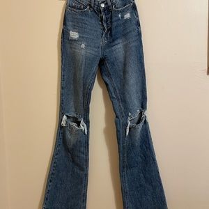 Pacsun High Rise Bootcut Jeans in Medium Indigo